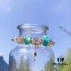692fbfe599f2d84055c880d6 Pandora Mint Heart Key New Arrival! Mint Night-Glow Glass, Sparkling Daisy Bead, Full Diamond Clover Clasp, Heart Key Pendant, S925 Silver