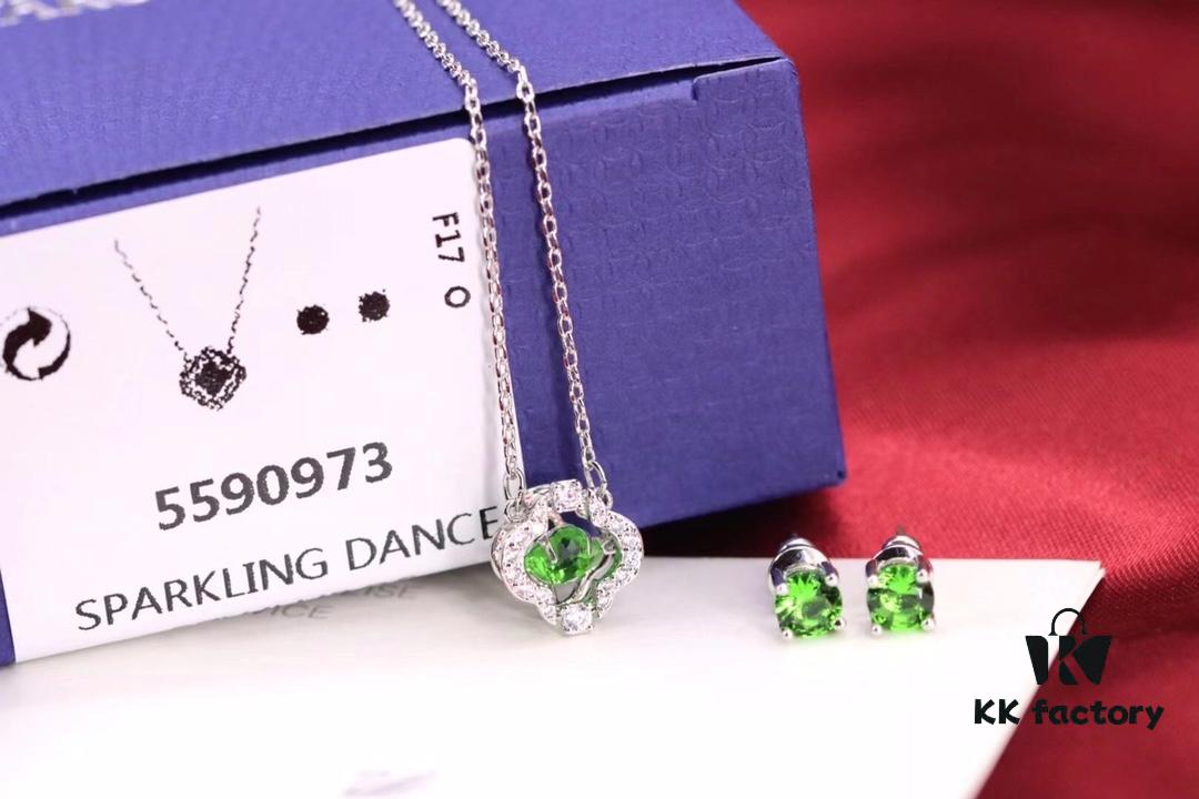 692fbfea99f2d84055c880dd New Arrival💗 Wang Yibo Cover Edition Swarovski Green Dancing Crystal Clover Single Diamond Set