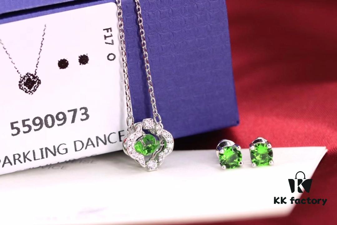 692fbfec99f2d84055c880df New Arrival💗 Wang Yibo Cover Edition Swarovski Green Dancing Crystal Clover Single Diamond Set