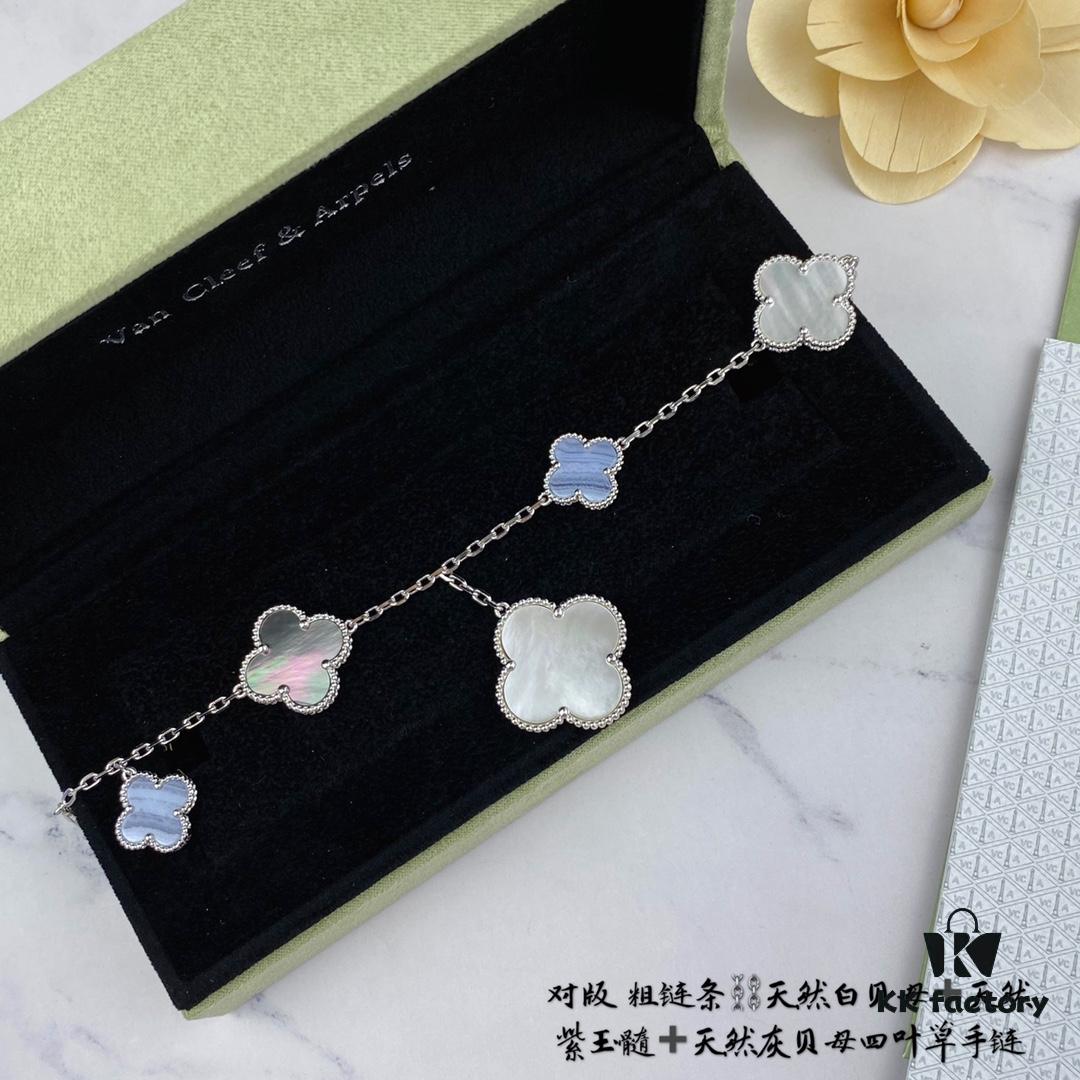 692fbffe99f2d84055c880fe Newly Upgraded Version 1:1 High-End Custom 925 Sterling Silver VCA Five-Petal Clover Bracelet Limited Edition