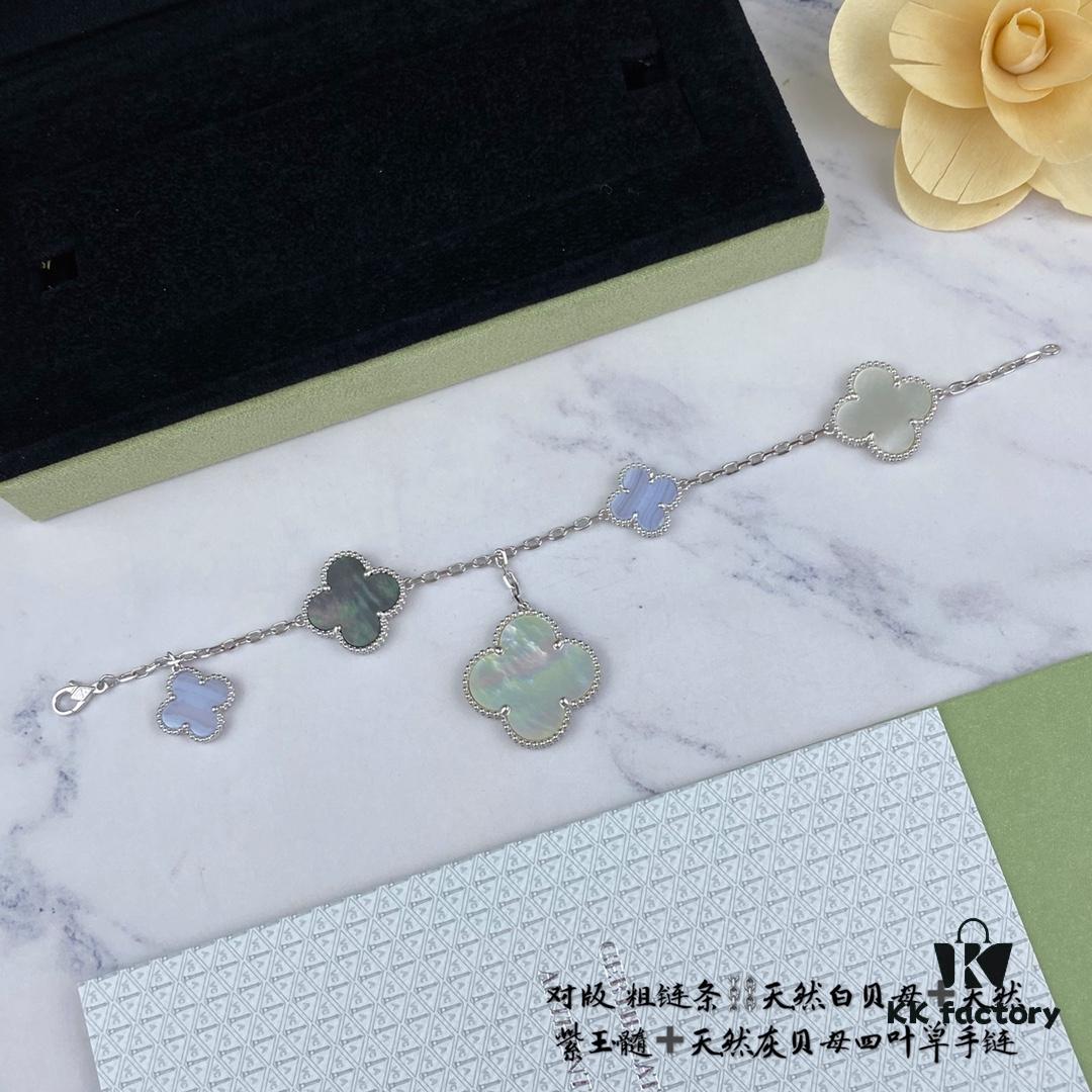 692fbfff99f2d84055c880ff Newly Upgraded Version 1:1 High-End Custom 925 Sterling Silver VCA Five-Petal Clover Bracelet Limited Edition