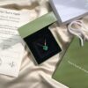 692fc01c99f2d84055c88134 Van Cleef & Arpels VCA Single Flower Green Malachite Necklace (Silver Plated with K-Gold)