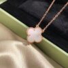 692fc01c99f2d84055c88135 Van Cleef & Arpels VCA Single Flower Pearl Mother-of-Pearl Necklace in Silver Plated with Gold