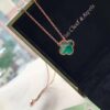 692fc01e99f2d84055c88139 Van Cleef & Arpels VCA Single Flower Green Malachite Necklace (Silver Plated with K-Gold)