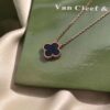 692fc02199f2d84055c8813e Van Cleef & Arpels VCA Alhambra Black Onyx Necklace in Silver Plated with Gold