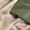 692fc02299f2d84055c8813f Van Cleef & Arpels VCA Alhambra Black Onyx Necklace in Silver Plated with Gold