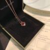 Van Cleef & Arpels VCA Single Flower Carnelian Necklace in Silver Plated with K-Gold