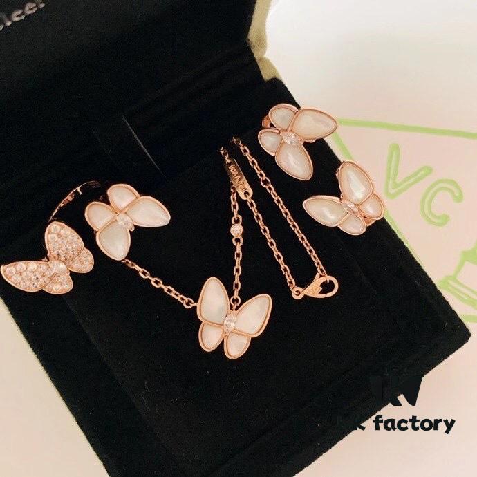VCA Fairy Set: Necklace, Stud Earrings, Ring - Ethereal Butterfly Design (Nationwide Free Shipping with Gift Packaging)