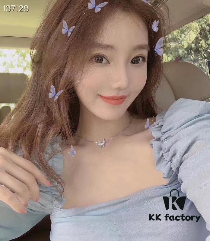 VCA Cleef Arpels Diamond-Encrusted Butterfly Necklace 🦋🍀