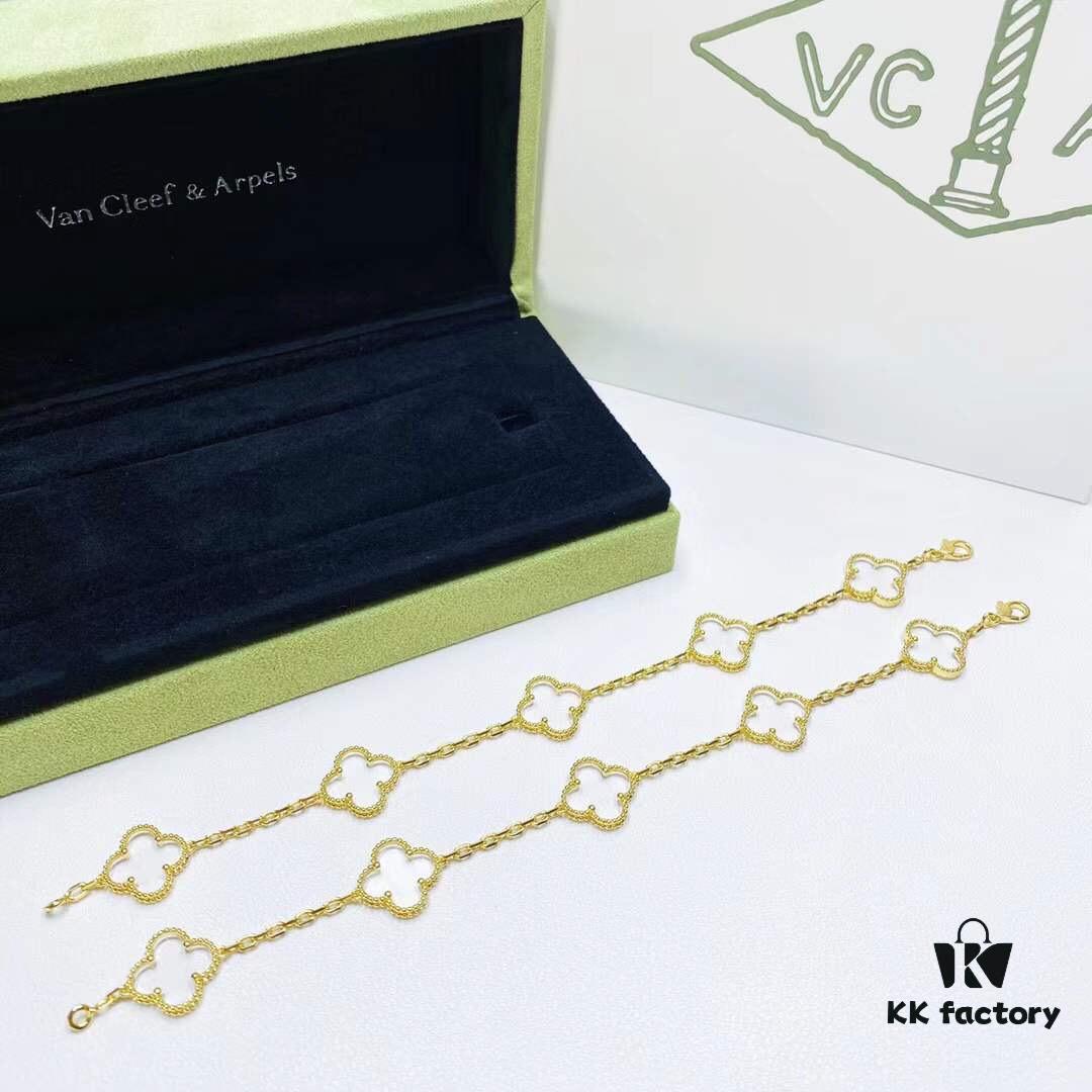 692fc04199f2d84055c88182 VCA Van Cleef & Arpels Anniversary Limited Transparent Clear Quartz Five-Petal Bracelet in V Gold with Thick Gold Plating, Set with Natural Clear Quartz, Exuding a Transparent and Crystal-Clear Elegance – Truly Unique! This Summer's Exclusive Release, an Artistic Masterpiece. Perfect for Elegant Ladies with Fair, Delicate Hands. Grab Yours Now 💅