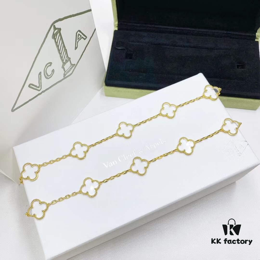692fc04199f2d84055c88184 VCA Van Cleef & Arpels Anniversary Limited Transparent Clear Quartz Five-Petal Bracelet in V Gold with Thick Gold Plating, Set with Natural Clear Quartz, Exuding a Transparent and Crystal-Clear Elegance – Truly Unique! This Summer's Exclusive Release, an Artistic Masterpiece. Perfect for Elegant Ladies with Fair, Delicate Hands. Grab Yours Now 💅