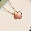 692fc04899f2d84055c8818d VCA New Alhambra Pink Shell Necklace, High-End Market Version! 1:1 Premium Custom 925 Sterling Silver, VCA Van Cleef & Arpels Limited Edition Clover Leaf, Store Exclusive Limited Model, Perfect for Travel, Absolute Must-Have. Original Lobster Clasp