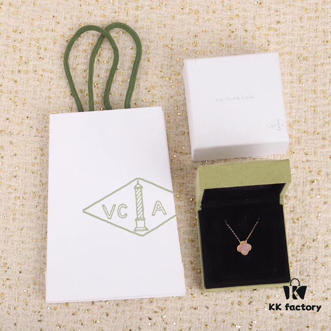 692fc04a99f2d84055c8818e VCA New Alhambra Pink Shell Necklace, High-End Market Version! 1:1 Premium Custom 925 Sterling Silver, VCA Van Cleef & Arpels Limited Edition Clover Leaf, Store Exclusive Limited Model, Perfect for Travel, Absolute Must-Have. Original Lobster Clasp