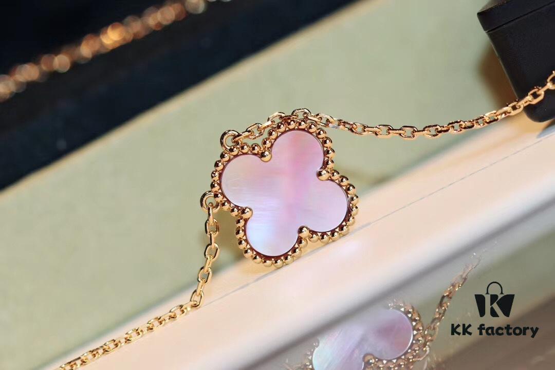 692fc04d99f2d84055c88190 VCA New Alhambra Pink Shell Necklace, High-End Market Version! 1:1 Premium Custom 925 Sterling Silver, VCA Van Cleef & Arpels Limited Edition Clover Leaf, Store Exclusive Limited Model, Perfect for Travel, Absolute Must-Have. Original Lobster Clasp