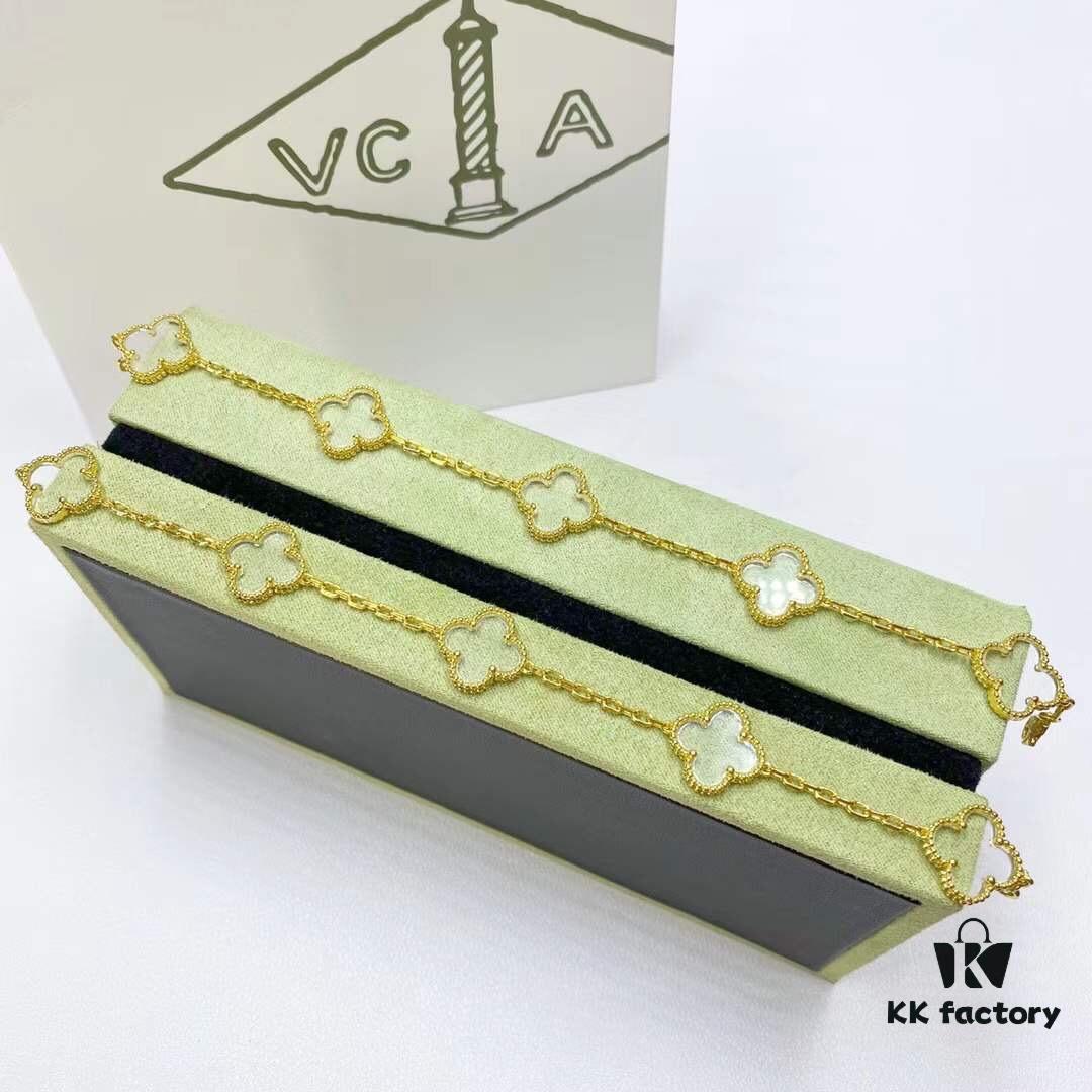 692fc06199f2d84055c881af VCA Van Cleef & Arpels Anniversary Limited Transparent Clear Quartz Five-Petal Bracelet in V Gold with Thick Gold Plating, Set with Natural Clear Quartz, Exuding a Transparent and Crystal-Clear Elegance – Truly Unique! This Summer's Exclusive Release, an Artistic Masterpiece. Perfect for Elegant Ladies with Fair, Delicate Hands. Grab Yours Now 💅