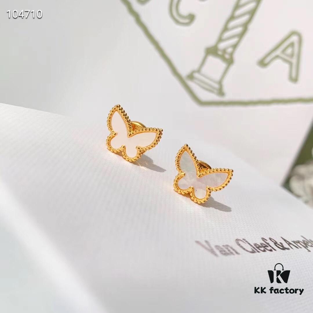 692fc06e99f2d84055c881d0 New Color ️ Van Cleef & Arpels Alhambra Small Butterfly Stud Earrings, 925 Silver Version, Original Mold Design, Internal Data Processing, Identical in Shape, Size, Weight and Color to Boutique Authentic Version – Made of 925 Sterling Silver with Vacuum Electroplated 18K Gold, Pendant: 0.9cm