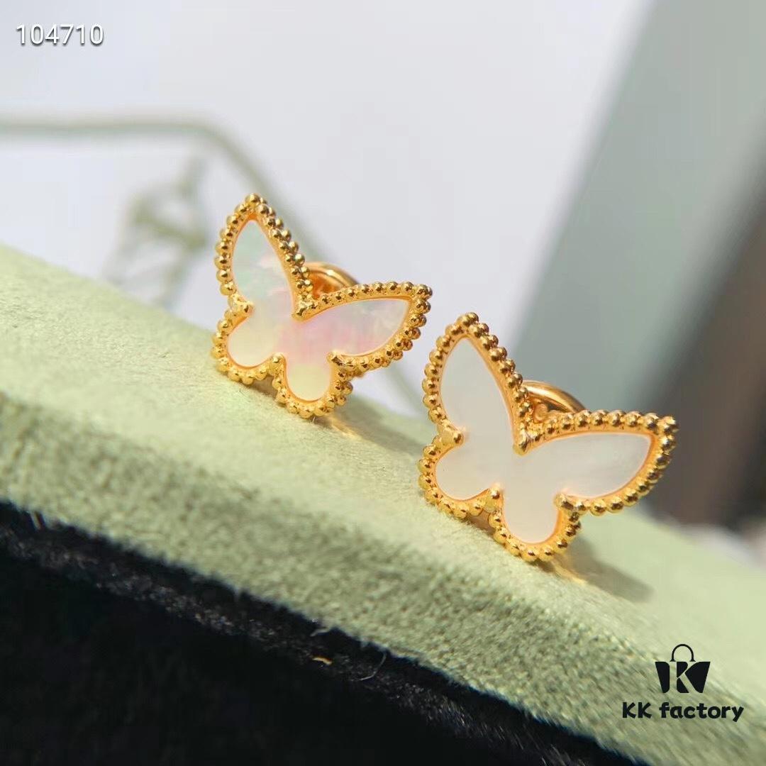 692fc06f99f2d84055c881d1 New Color ️ Van Cleef & Arpels Alhambra Small Butterfly Stud Earrings, 925 Silver Version, Original Mold Design, Internal Data Processing, Identical in Shape, Size, Weight and Color to Boutique Authentic Version – Made of 925 Sterling Silver with Vacuum Electroplated 18K Gold, Pendant: 0.9cm