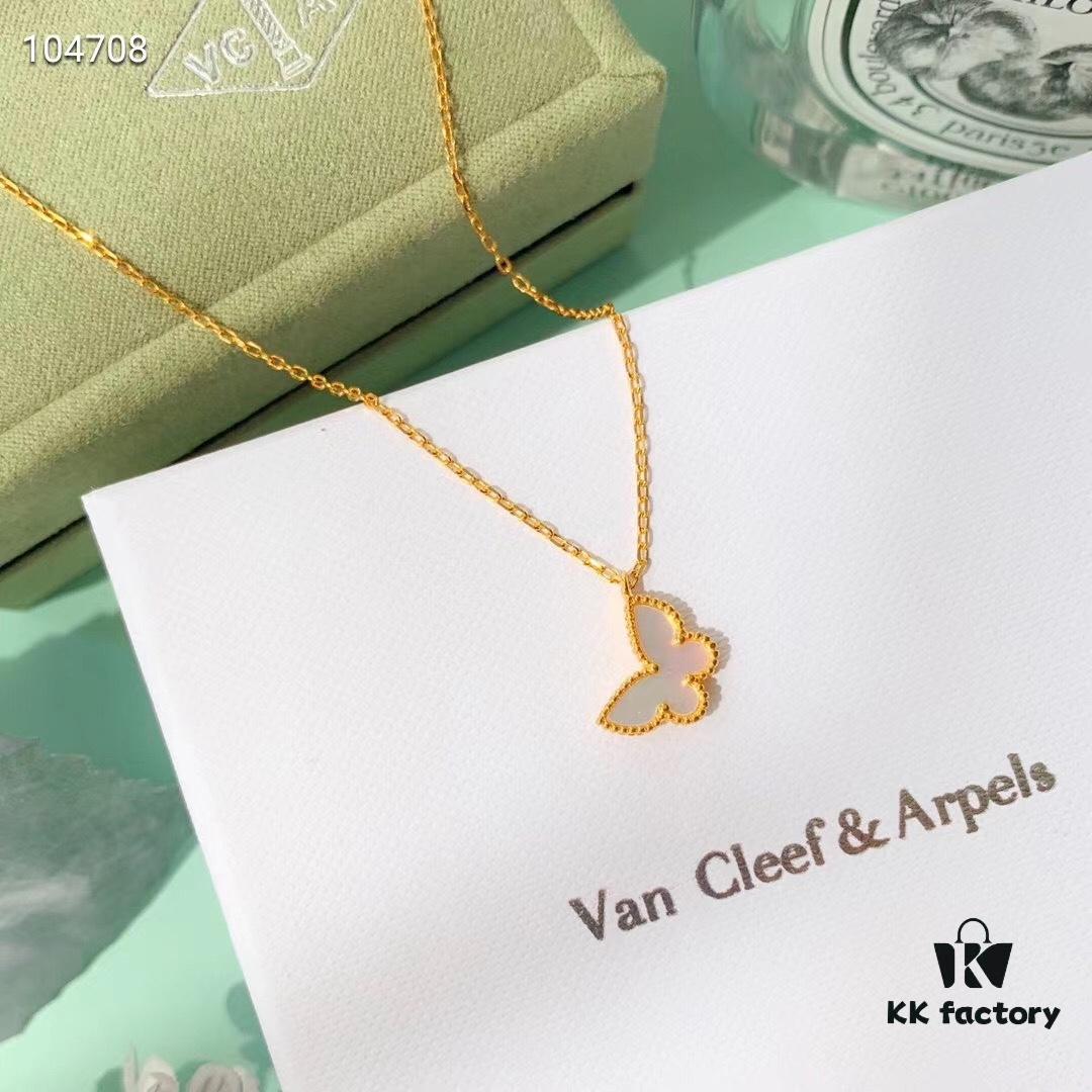 692fc07199f2d84055c881d4 New Color ️ Van Cleef & Arpels Alhambra Small Butterfly Necklace, 925 Silver Version, Original Mould, Vacuum Plated with 18K Gold, 45cm Chain Length, 0.9cm Pendant