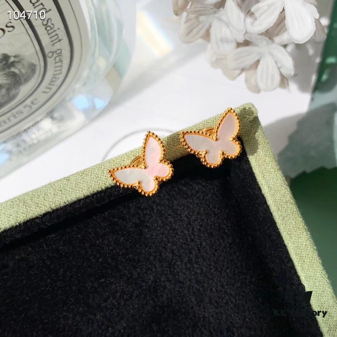 692fc07199f2d84055c881d5 New Color ️ Van Cleef & Arpels Alhambra Small Butterfly Stud Earrings, 925 Silver Version, Original Mold Design, Internal Data Processing, Identical in Shape, Size, Weight and Color to Boutique Authentic Version – Made of 925 Sterling Silver with Vacuum Electroplated 18K Gold, Pendant: 0.9cm