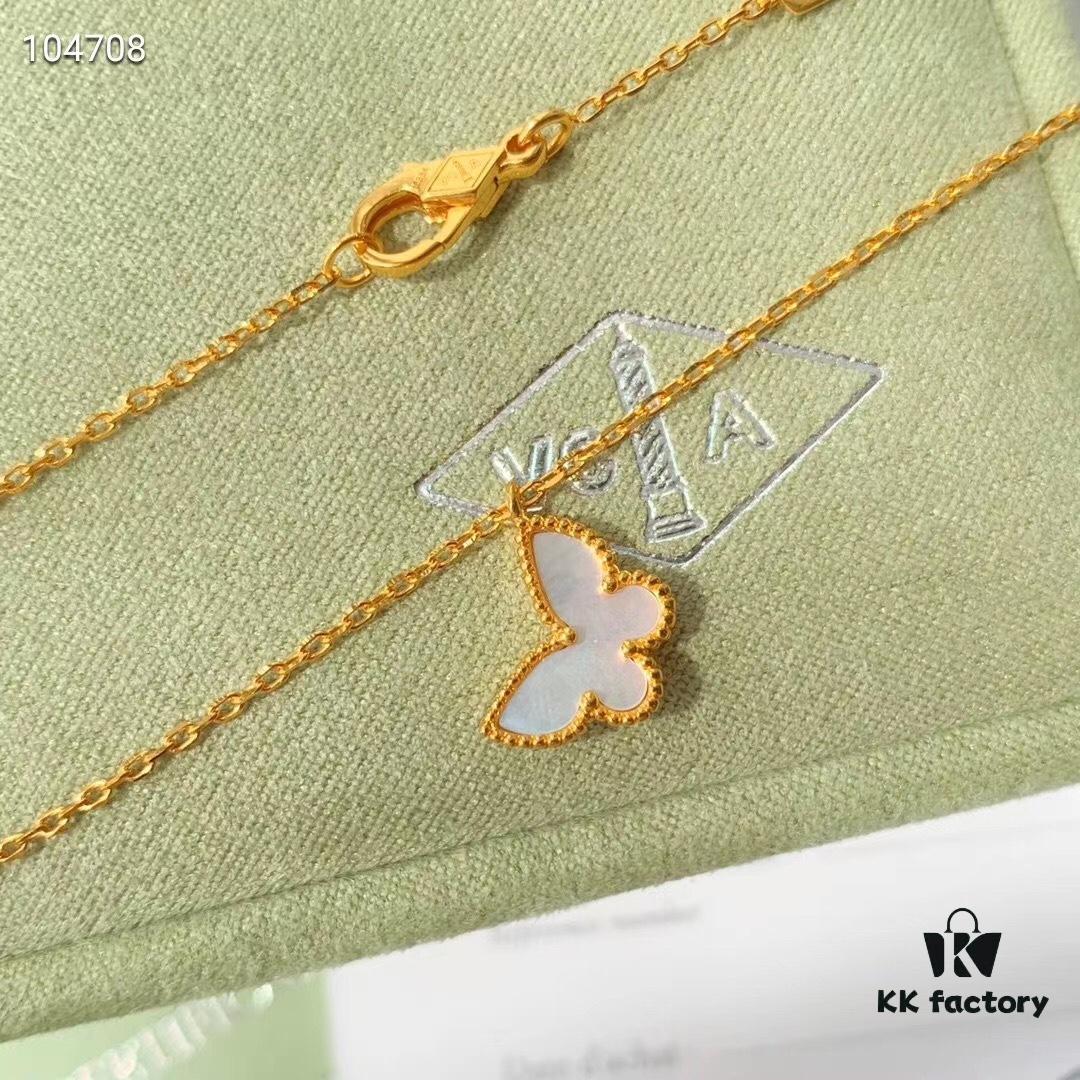 692fc07299f2d84055c881d6 New Color ️ Van Cleef & Arpels Alhambra Small Butterfly Necklace, 925 Silver Version, Original Mould, Vacuum Plated with 18K Gold, 45cm Chain Length, 0.9cm Pendant