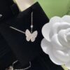 692fc08499f2d84055c881f0 Van Cleef & Arpels Two Butterfly Diamond Collar Necklace, S925 Silver with Hand-Set Brilliant Diamonds