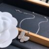 692fc08699f2d84055c881f4 Van Cleef & Arpels Two Butterfly Diamond Collar Necklace, S925 Silver with Hand-Set Brilliant Diamonds