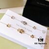 692fc09999f2d84055c88210 Vca Van Cleef & Arpels Alhambra Series Large and Small Flower Bracelet, Fully Set with Diamonds Combined with Polished Finish, Exquisitely Beautiful, Sweet and Youthful, Made from Premium German Imported S925 Sterling Silver with Thick Plated Gold, Available in Three Colors: Platinum, Yellow Gold, and Rose Gold