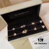 692fc09b99f2d84055c88212 Vca Van Cleef & Arpels Alhambra Series Large and Small Flower Bracelet, Fully Set with Diamonds Combined with Polished Finish, Exquisitely Beautiful, Sweet and Youthful, Made from Premium German Imported S925 Sterling Silver with Thick Plated Gold, Available in Three Colors: Platinum, Yellow Gold, and Rose Gold