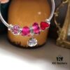 692fc0a099f2d84055c88218 Pandora Enamel Clover Pendant with Sparkling Diamond Bracelet in Passionate Rose Red - New Arrival