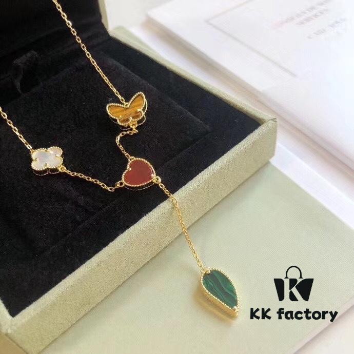 692fc0a299f2d84055c8821e Van Cleef & Arpels VCA Wildflower 🌺 Irregular Tassel Sexy Necklace High-End Custom 925 Sterling Silver Fine Craftsmanship Natural Agate Made