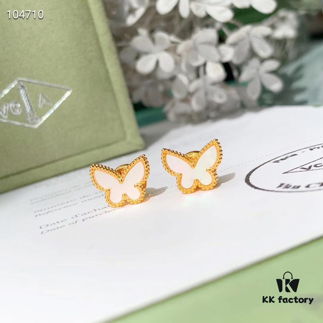 692fc0a999f2d84055c88222 New Color ️ Van Cleef & Arpels Alhambra Small Butterfly Stud Earrings, 925 Silver Version, Original Mold Design, Internal Data Processing, Identical in Shape, Size, Weight and Color to Boutique Authentic Version – Made of 925 Sterling Silver with Vacuum Electroplated 18K Gold, Pendant: 0.9cm
