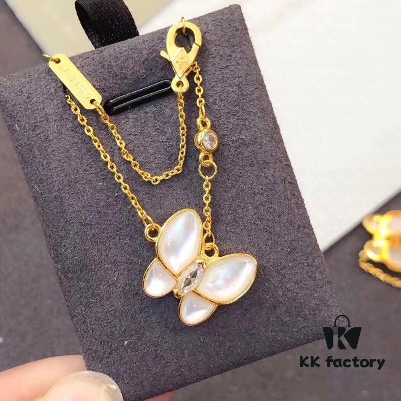 692fc0aa99f2d84055c88223 VCA Van Cleef & Arpels Natural White Mother-of-Pearl Butterfly Necklace, Bracelet, Ring, Original Clasp, Authentic Logo, Available in Rose Gold and Yellow Gold