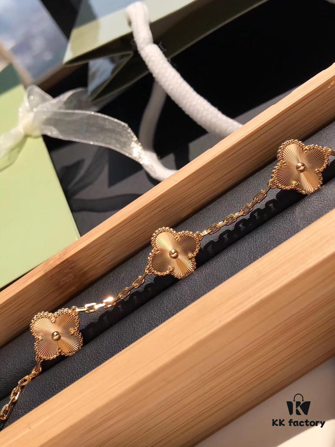692fc0b399f2d84055c88230 Van Cleef & Arpels Vintage Alhambra Limited Edition Five-Flower Bracelet, S925 Silver with Thick 18K Gold Plating