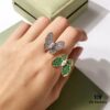 692fc0b999f2d84055c8823d VCA White Diamond Colored Diamond Two-Tone Butterfly Open Ring 💍 Adjustable One-Size, Gold-Plated Pure Copper Material with Dual-Tone Electroplating Technique
