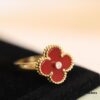 692fc0c099f2d84055c8824b In Stock Now! VC@ Clover Diamond Ring with Red Carnelian, Malachite, Black Onyx, and White Mother of Pearl
