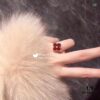 692fc0ce99f2d84055c8826c Clover Ring Inspired by Spring Rain, Featuring Yellow Gold Beaded Edge with Red Carnelian, Black Onyx, and White Mother-of-Pearl