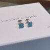 New Style: Turquoise and White Mother of Pearl Mini Four-Leaf Clover Stud Earrings