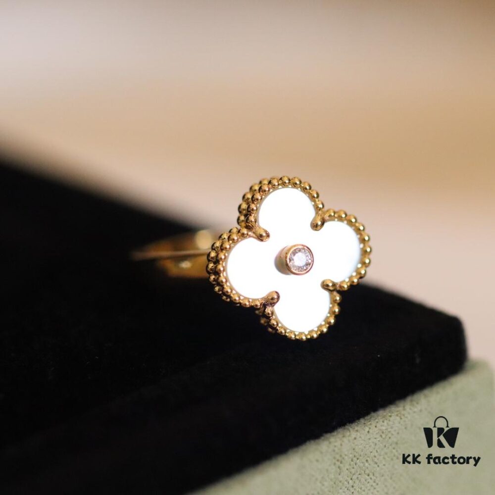 In-Stock Release: Red Carnelian, Malachite, Black Onyx, White Mother-of-Pearl — [VC@ Clover Diamond Ring]