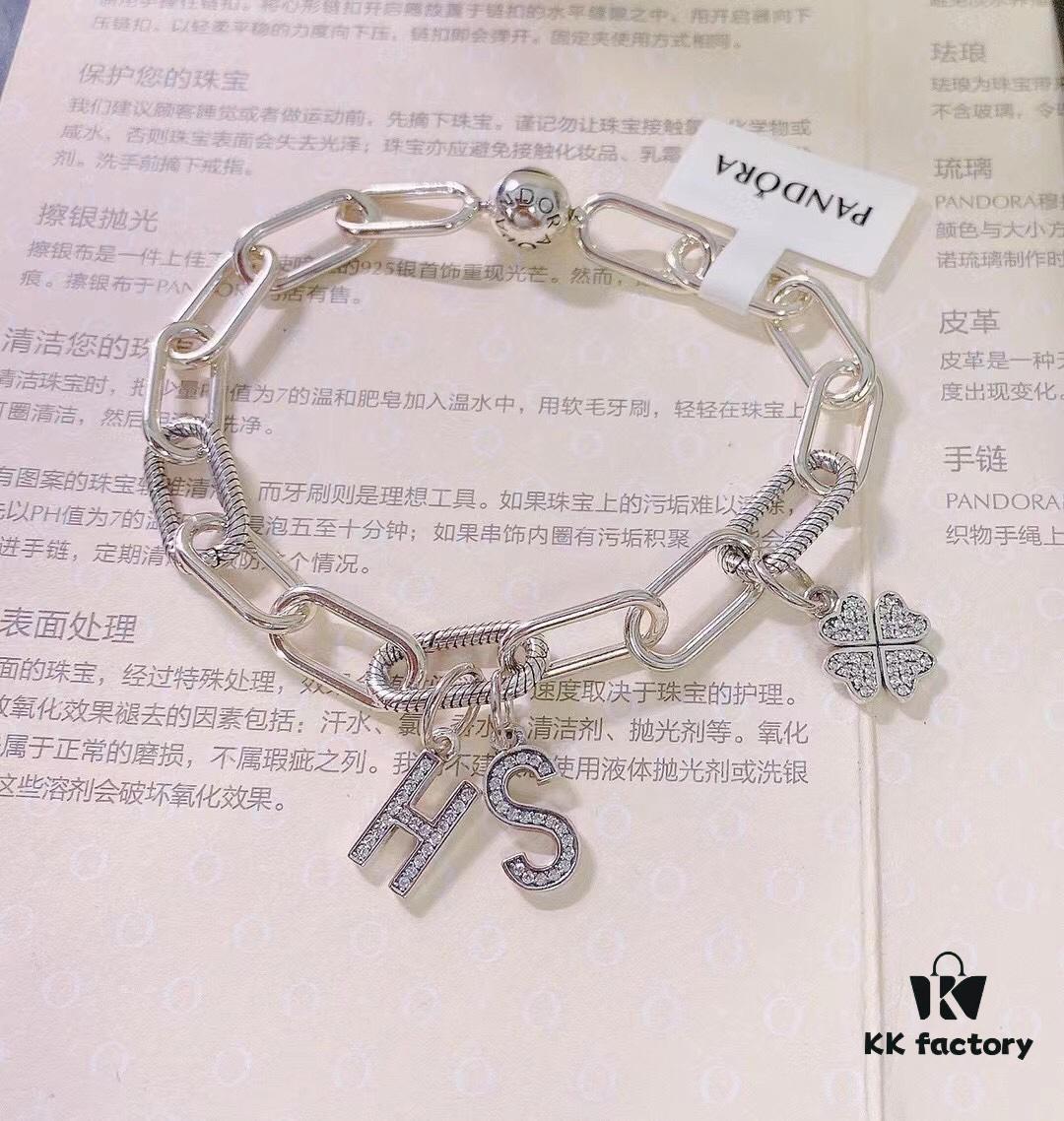 692fc0ef99f2d84055c882a4 Interwoven Bracelet with Clover and Personalized Initial Letter