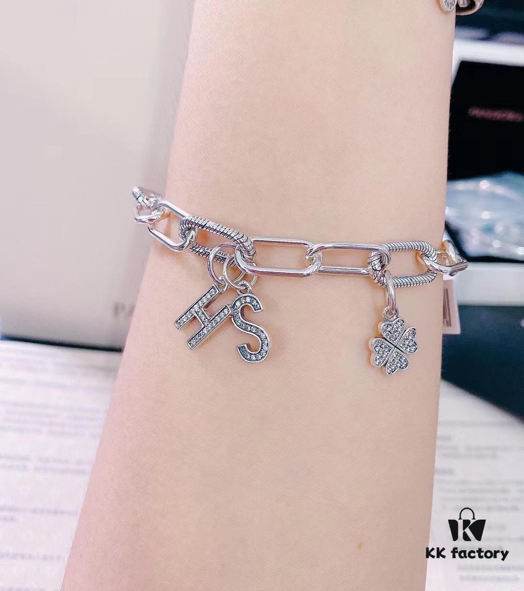 692fc0ef99f2d84055c882a7 Interwoven Bracelet with Clover and Personalized Initial Letter