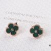 692fc11199f2d84055c882e5 VCA New Version Rose Gold Natural Peacock Green White Shell Gray Shell Black Onyx Red Onyx Diamond-Studded Ear Clips, Market High-End Limited Edition 1:1 Premium Custom 925 Sterling Silver VCA Van Cleef & Arpels Clove Leaf Store Exclusive Tourist Essential Must-Have Original Lobster Clasp Top Quality