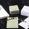 692fc11399f2d84055c882e7 VCA New Version Rose Gold Natural Peacock Green White Shell Gray Shell Black Onyx Red Onyx Diamond-Studded Ear Clips, Market High-End Limited Edition 1:1 Premium Custom 925 Sterling Silver VCA Van Cleef & Arpels Clove Leaf Store Exclusive Tourist Essential Must-Have Original Lobster Clasp Top Quality