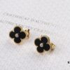 692fc11a99f2d84055c882f2 VCA New Version Yellow Gold Natural Peacock Green White Shell Gray Shell Black Onyx Red Onyx Diamond-Studded Ear Cuffs Limited Edition High-End Custom 925 Sterling Silver VCA Van Cleef & Arpels Clover Leaf Lobster Clasp Tour Exclusive Must-Have