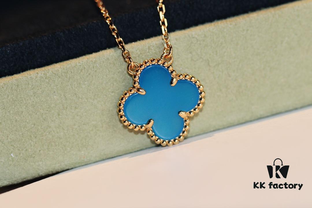Don't Speak, Shh... 🤫 Take a Look at Our VCA Necklace with Blue Chalcedony ❤️