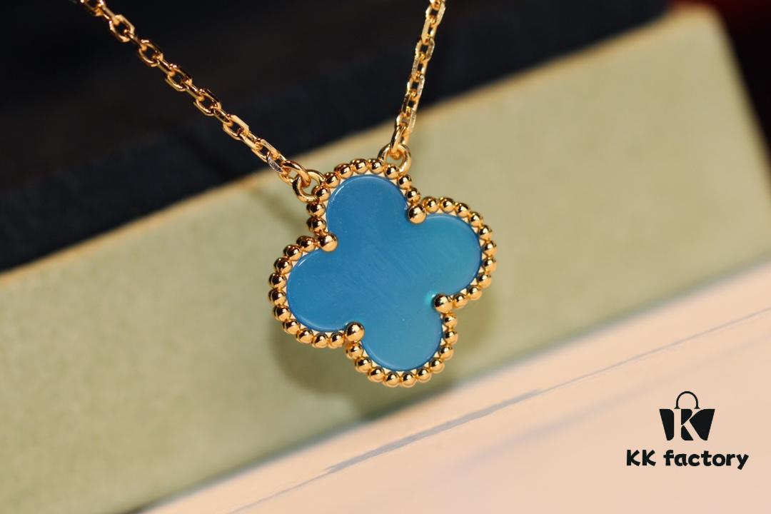 Don't Speak, Shh... 🤫 Take a Look at Our VCA Necklace with Blue Chalcedony ❤️