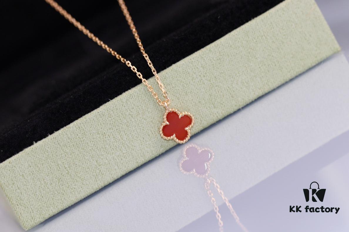 692fc13f99f2d84055c8831e VCA Mini Single Flower Necklace, Original Precision Craftsmanship with Natural Stones