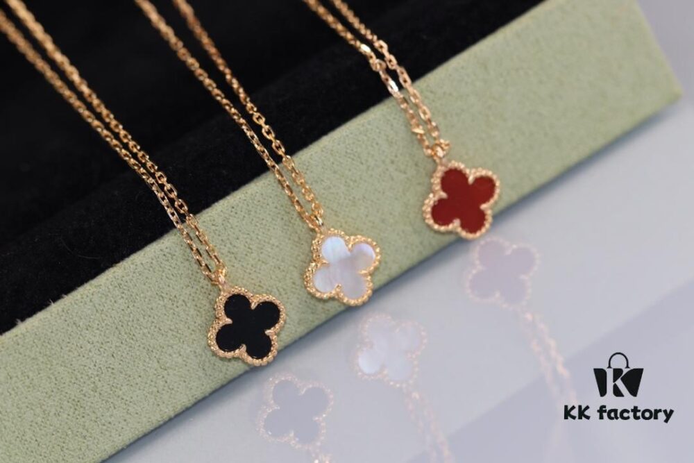 692fc14099f2d84055c8831f VCA Mini Single Flower Necklace, Original Precision Craftsmanship with Natural Stones