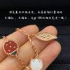 692fc16399f2d84055c88351 Lucky Spring Collection featuring ladybug and floral motifs, celebrating the rebirth of nature cherished by Van Cleef & Arpels. Crafted in rose gold, carnelian, and onyx, this collection enriches the Maison's enchanting connection with the natural world. Five meticulously handcrafted elements are delicately assembled into each piece. The chain is a specially customized thick design by Van Cleef & Arpels, with each link featuring eight faceted surfaces for enhanced sparkle. The tassel leaves are crafted with a crinkled foil texture for a refined, luxurious effect. The 'LG' engraving is discreetly placed on the side of the flower, while three totem stamps are embossed on the extension chain, and a serial code is engraved above the lobster clasp.