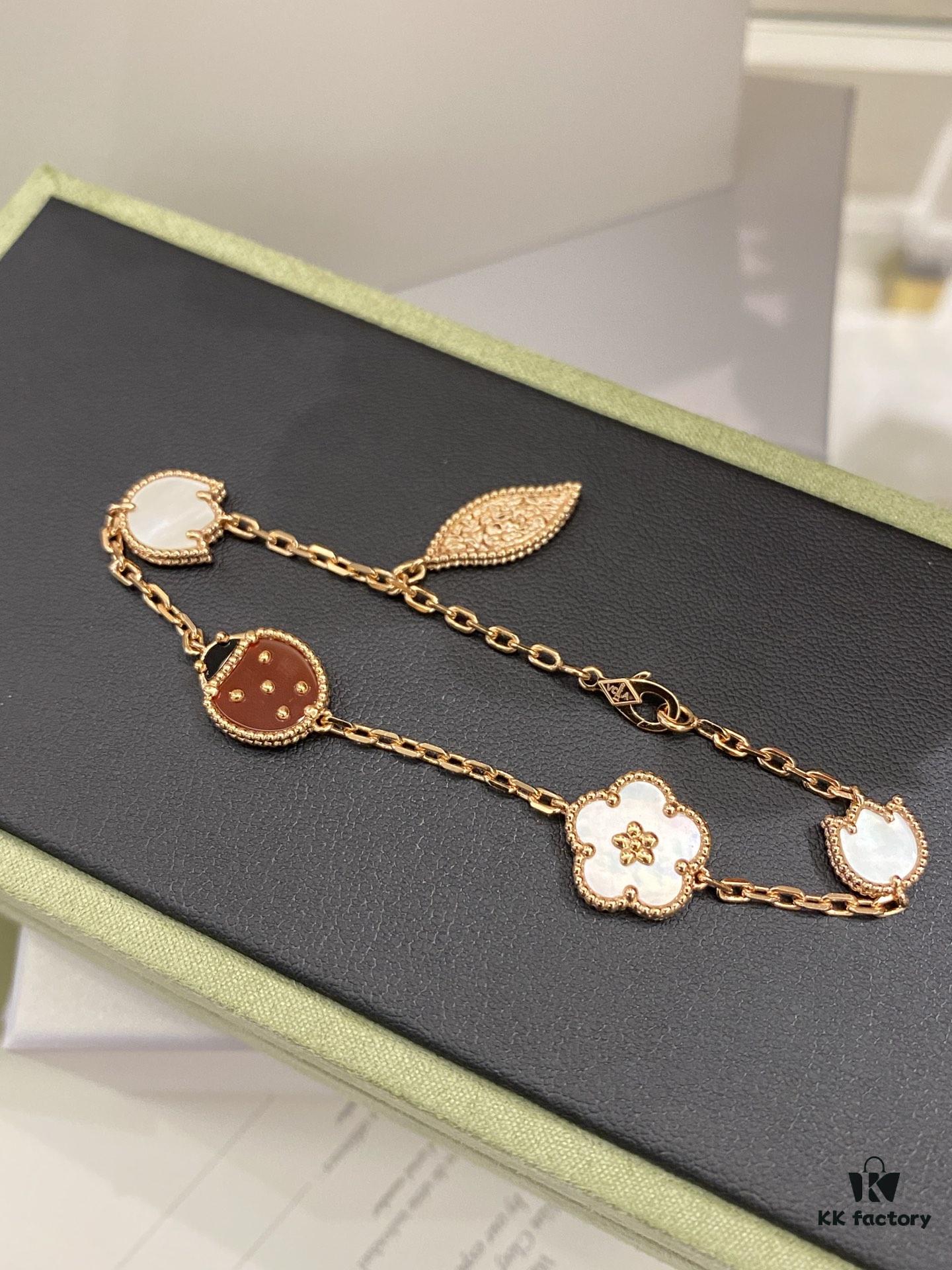 Lucky Spring 2021 - VC@ New Arrival! Plum Blossom Ladybug Leaf Pattern Irregular Bracelet