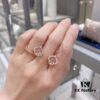 Swarovski Pink Crystal Clover Dancing in the Light Earrings